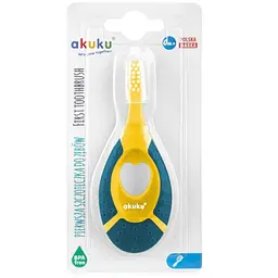 Дитяча зубна щітка Akuku 0-2 роки жовто-синя (A0158)
