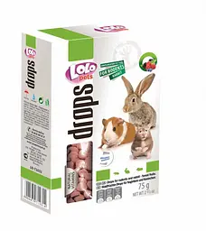 Ласощі для гризунів та кролика Lolo Pets Дропси Лісові ягоди 75 гр LO-71031