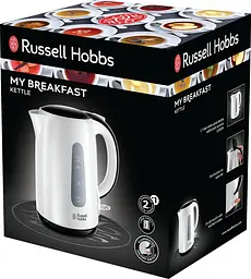 Електрочайник Russell HobbsMy Breakfast 1.7 л пластик біло-чорний kuh0015320 - мініатюра 3