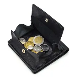 Чоловіче шкіряне портмоне чорне глянсове GRANDE PELLE 10х10х2 см acs0032090 - мініатюра 2