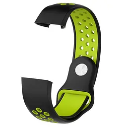 Силіконовий ремінець Primo з перфорацією для фітнес браслета Fitbit Charge 3/4 Black Green/розмір L - мініатюра 3