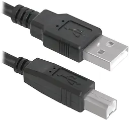 Кабель USB 2.0 AM-BM, 1.8 м, чорний, USB04-06 Defender - мініатюра 2
