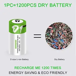 Акумулятор тип D/R20 Smartoools 8000 mAh барило Li-Ion із зарядкою Type-C 1.5V (19329) - мініатюра 4