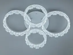 Сучасна стельова LED-люстра Diasha MX78204-2+2WH 105W, чотири кільця, 3 режими світла, 72×51 см - мініатюра 2