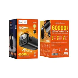 Батарея універсальна HOCO 60000mAh Astrum PD/100W, QC/3.0, LED lamp, Black (DB160 / 714724) - мініатюра 5
