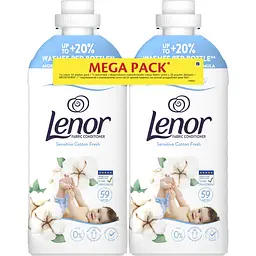 Набір кондиціонер для білизни Lenor Sensitive Cotton Freshness 2.478 л (2 шт. x 1,239 л) - мініатюра 2