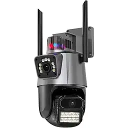 Вулична охоронна поворотна Wi-Fi камера Baellerry Dual Lens Zoom 8MP сирена, зум, віддаленим доступом онлайн