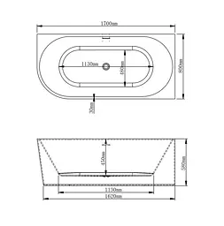 Ванна акрилова VBI Nordend R 170x80 кутова VBI-070717R, Білий - мініатюра 2