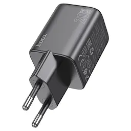 Мережевий зарядний пристрій Hoco N40 Mighty single port PD20W charger чорний - мініатюра 3