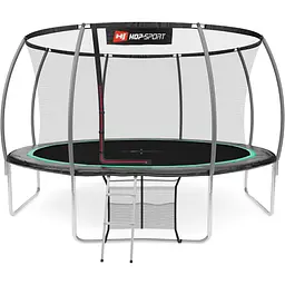 Батут Hop-Sport Premium 14ft (427см) чорно-зелений з внутрішньою сіткою
