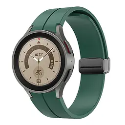Ремінець для Samsung Galaxy Watch 6 40mm 6 44mm - темно-зелений ширина кріплення 20мм силікон Watchbands Cls-black (W33-1W432432) - мініатюра 2