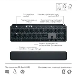Комплект (клавіатура + миша) Logitech MX Keys S Combo USINTL Graphite (920-011614) - мініатюра 6