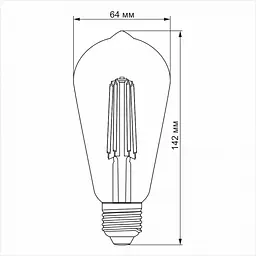 Світлодіодна лампа LED Videx Filament ST64FD 6W E27 4100K дімерна (VL-ST64FD-06274) - мініатюра 4
