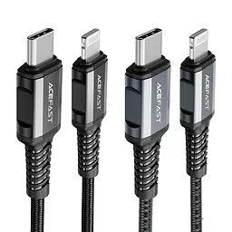 Кабель ACEFAST C1-01 Type-C to iP 3A, 1.2m, нілон, алюмінієві connectors, Чорний - мініатюра 3