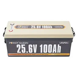 Акумуляторна батарея літій-залізо-фосфатна 25.6В 100А*год LiFePO4 Power Queen 25.6V 100Ah, 2560Wh, BMS 100A, 532*207*215мм (44-00508) - мініатюра 2