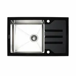 Кухонна мийка Germece Handmade Black Glass 780x510x200, Чорний