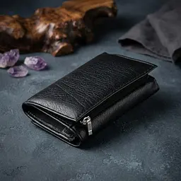 Горизонтальне портмоне зі шкіри унісекс на магніті ST Leather 19331 чорне - мініатюра 4