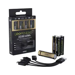 Акумулятор Verico AA USB Type-C 2220mAh/3330mWh-1.5V Li-ion 4шт./уп. (Loop Energy PRO) (1UDBT-A6WEAC-NN) - мініатюра 2