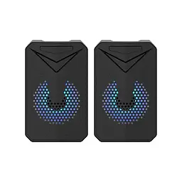 Комп'ютерні колонки No Brand Aoas E-005 з RGB підсвічуванням USB 2.0 2x3W Black