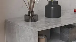 Тумба під телевізор Кентуккі Ferrum-decor 45x139x38 Чорний метал ДСП Бетон 16 мм (FRD-106727) - мініатюра 2