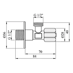 Кран приладовий Kroner KRP Eckventil C401 1/2"х1/2" ЗЗ (CV027383) - мініатюра 4