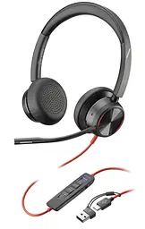 Гарнітура Poly комп'ютерна стерео On-ear Blackwire 8225-M USB-A USB-C односпрямований ANC Acoustic Fence Microsoft Teams чорний (8X225AA)