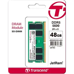 Модуль пам'яті для ноутбука SoDIMM DDR5 48GB 5600 MHz Transcend (JM5600ASE-48G) - мініатюра 2