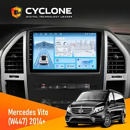 Штатна магнітола Mercedes-Benz Vito (W447) 2014 Cyclone C10-012 4x64 DSP 4G Cyclone (НФ-00007736) - мініатюра 2
