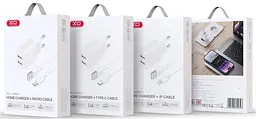 Сітчасте зарядне пристрій XO L109 double USB-A 12W 2.4A with MicroUSB cable Білий - мініатюра 2