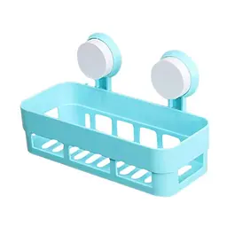 Полиця на присосках прямокутна Bathroom Shelves настінна полиця для ванної кімнати Blue (do175)