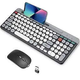 Бездротова Bluetooth акумуляторна клавіатура з мишкою Wireless 2.4Ghz 2в1 комплект ZYG 806 9211 - мініатюра 1