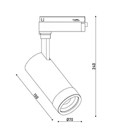 Світильник трековий однофазний KLOODI KD-ZOOM 30W CCT BK - мініатюра 2