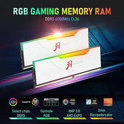 Модуль пам'яті KingBank DDR5 48Gb (2x24) 6000 MHz SharpBlade RGB White (KBSBRW640032X2) (KBSBRW600024X2) Б/в - мініатюра 4
