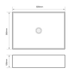 Умивальник накладний Mixxus Premium Quadro-0104 500x350x120 мм MP6515, Білий - мініатюра 8
