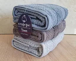 Набір турецьких махрових рушників Cestepe MicroCotton Premium 3 штуки 50x90 Nesha щільність 600 г/м2 - мініатюра 8