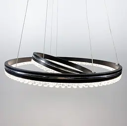 Чорна LED люстра на 2 кільця з хромованою смужкою Line.F A 55060/2P BK+CR - мініатюра 3