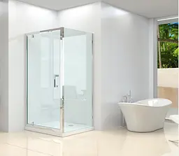 Душова кабіна Dusel A-516 100x100x190 прозоре, Хром, Універсальна, прозорий, хром, 100x100 - мініатюра 2