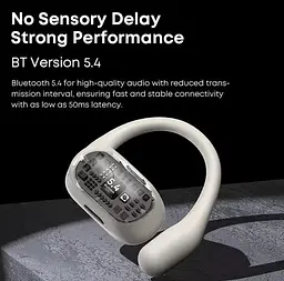 Бездротові спортивні Bluetooth навушники Langsdom TS17 Open-Ear з спрямованим звуком і мікрофоном Бежевий - мініатюра 5