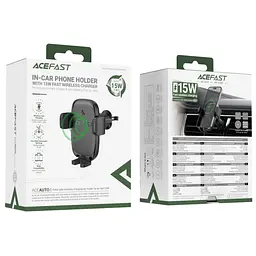 Автотримач з БЗП Acefast D48 Air Vent 15W Black - мініатюра 5