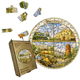 Дерев'яний фігурний пазл puzzlean Композиція Житомира, А3, Картонна коробка 200 елементів