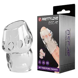 Насадка на член Pretty Love Oskar Penis Thicker Transparent, 6.4 см (прозорий)
