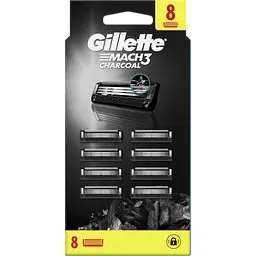 Змінні касети Gillette Mach3 Charcoal Деревне вугілля 8 шт. (8700216085472) - мініатюра 2
