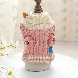 В'язаний светр Derby Classic Dog Winter Sweater Pink для собак, котів і цуценят, XL Рожевий - мініатюра 3