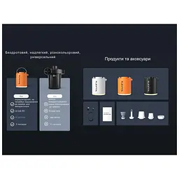Насос для надувних меблів Flextail Tiny Pump Х з функцією ліхтаря, помаранчевий (6975755964379) - мініатюра 11