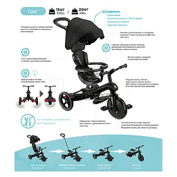 Велосипед дитячий Globber Explorer Trike 4 в 1 синій (634-100) - мініатюра 11