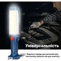 Ліхтар для СТО ZJ-8899-2 з гачком та магнітом, акумуляторна підвісна лампа перенесення павербанк 20 Вт - мініатюра 6