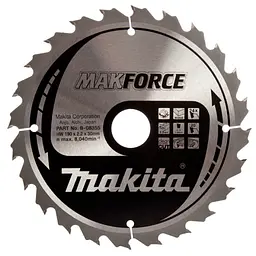 Диск пиляльний по дереву 190х30 мм 24T Makita Makforce B-08355