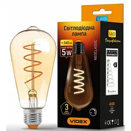 Лампочка Videx Filament ST64FASD 5W E27 2200K 220V (VL-ST64FASD-05272) - мініатюра 2