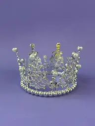 Корона срібна з білим камінням, діаметр 10,5 см