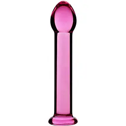 Скляний фалоімітатор LoveToy Glass Romance 16 см рожевий